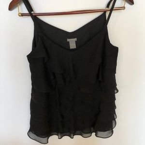 Ann Taylor -Black ruffle front  top 6